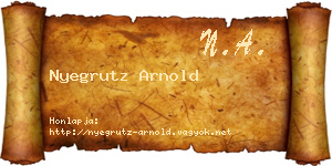 Nyegrutz Arnold névjegykártya